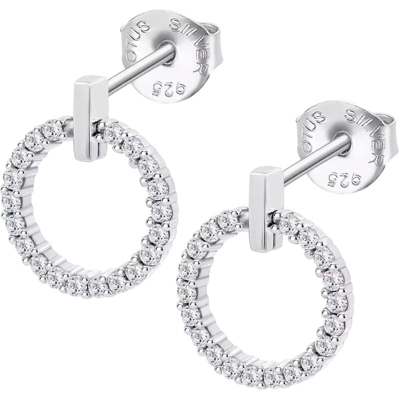 Lotus Silver Nadčasové strieborné náušnice so zirkónmi LP3100-4 / 1 66594125