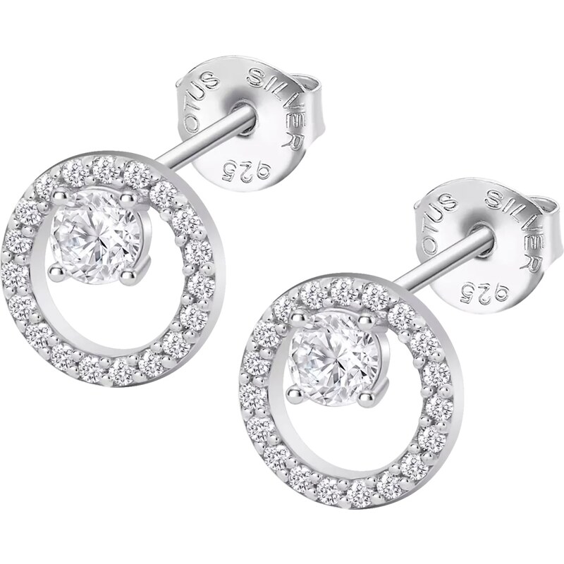 Lotus Silver Trblietavé strieborné náušnice kôstky so zirkónmi LP3080 66581213