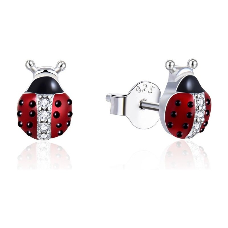 MOISS Hravé kôstkové náušnice zo striebra Lienky E0000672 66592675