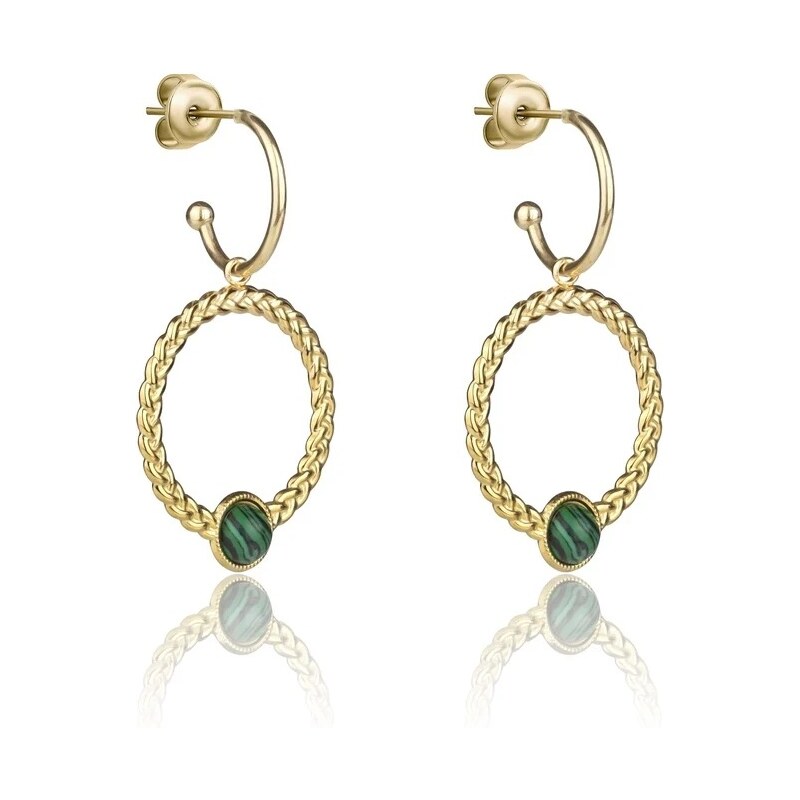 Marc Malone Pozlátené náušnice 2v1 Ellie Green Earrings MCE23001G 66580219