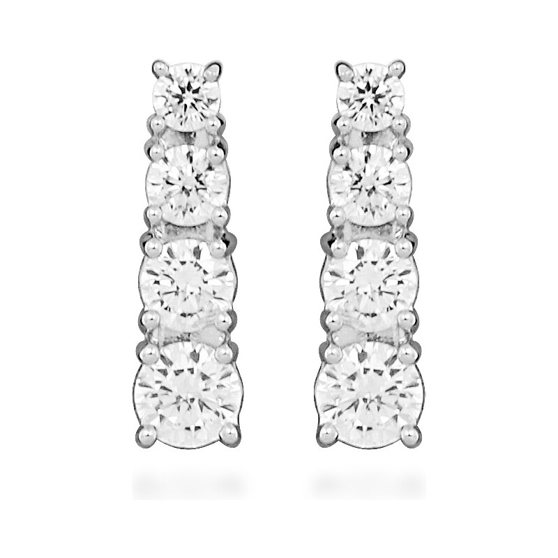 Silver Cat Elegantné visiace náušnice s kubickými zirkónmi SC577 66583015