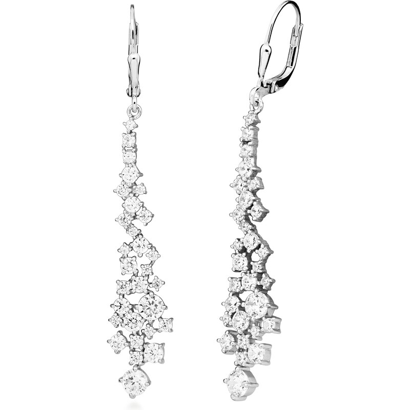 Silver Cat Elegantné visiace náušnice s kubickými zirkónmi Classics 66578459