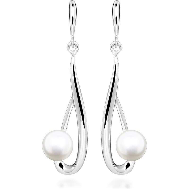Silver Cat Strieborné visiace náušnice s pravou perlou Pearls SC612 66584793