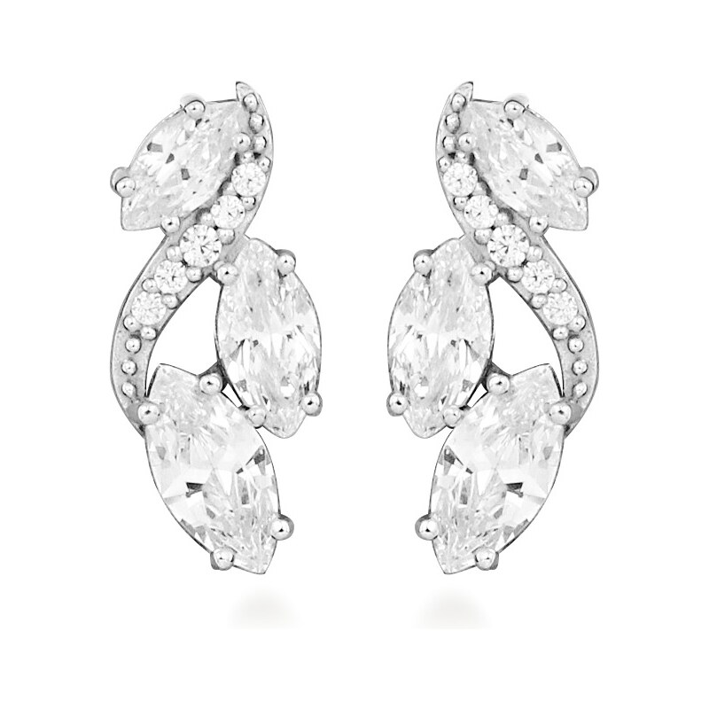 Silver Cat Žiarivé strieborné náušnice s kubickými zirkónmi Classics 66581480