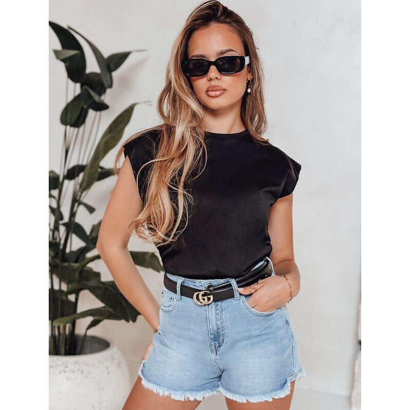 BASIC Štýlové dámske džínsové kraťase VIBEJEANS s vysokým pásom SY0490 64507006