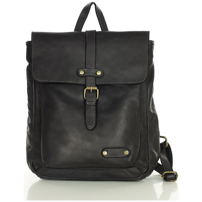 Genuine Leather MARCO MAZZINI Čierny vintage batoh (v135a) 22262852