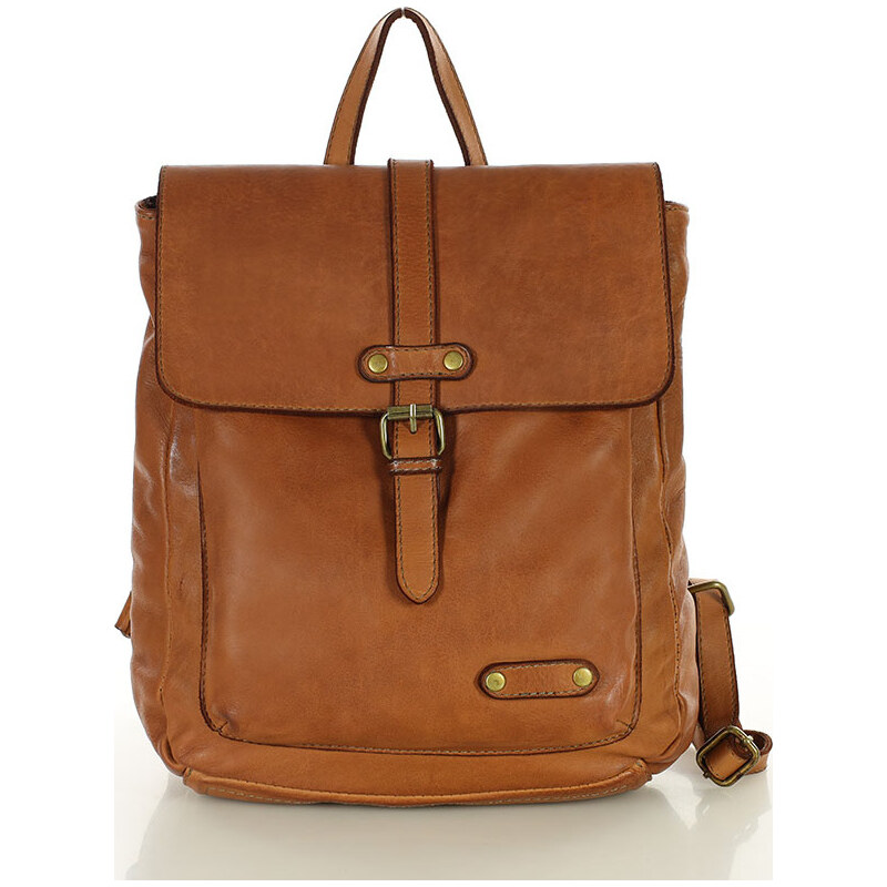 Genuine Leather MARCO MAZZINI Hnedý vintage batoh (v135b) 22262853