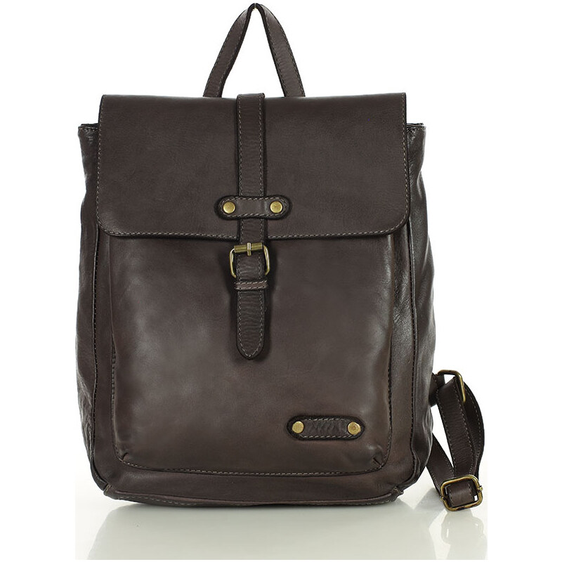 Genuine Leather MARCO MAZZINI Hnedý kožený praktický batoh (v135c) 29265541