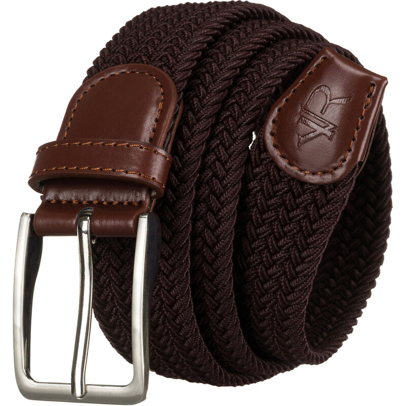 Hnedý pletený opasok zo syntetiky a ekologickej kože – Rovicky 64507189