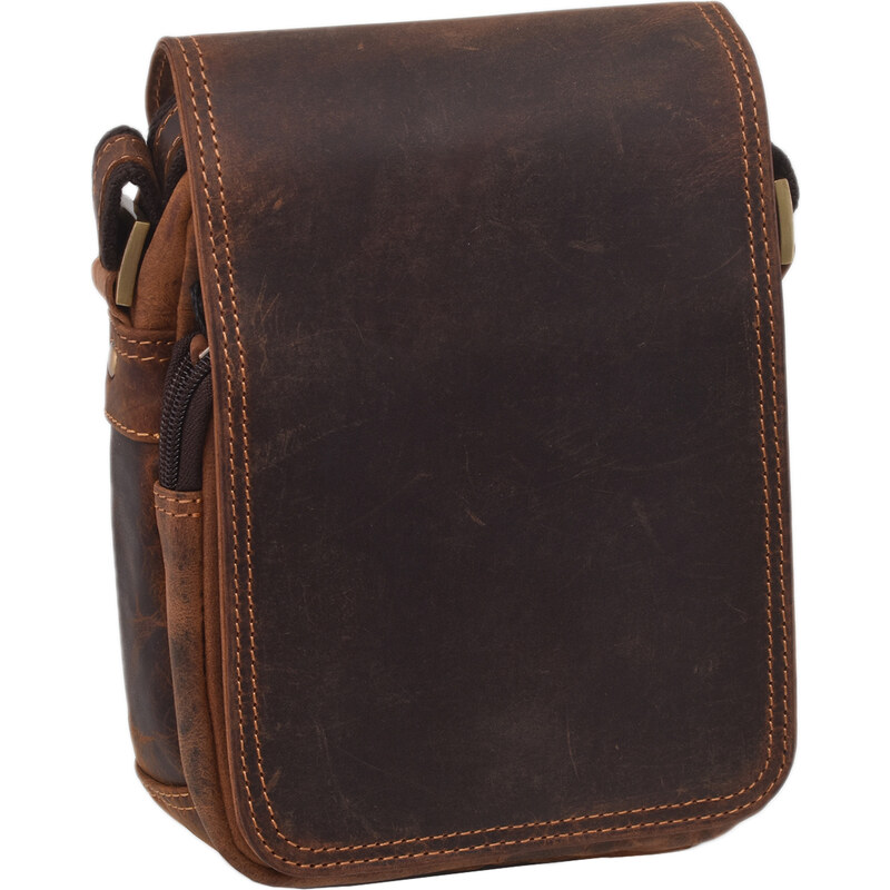Mercucio Pánske kožené crossbody tmavohnedý hunter 250591 64524503