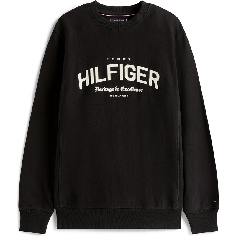TOMMY HILFIGER Mikina čierna / biela ako vlna 64575728