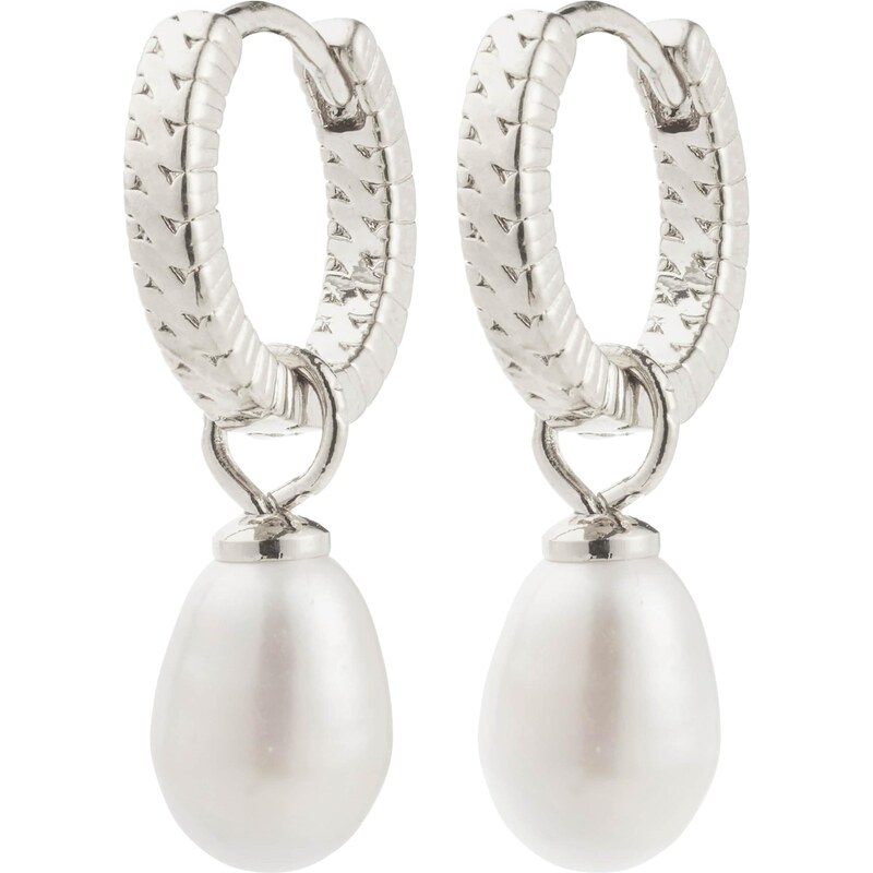 Pilgrim Náušnice Elliana strieborná / perlovo biela 64513380