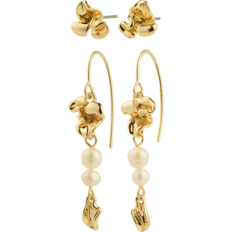 Pilgrim Náušnice Luis zlatá / biela 64513398