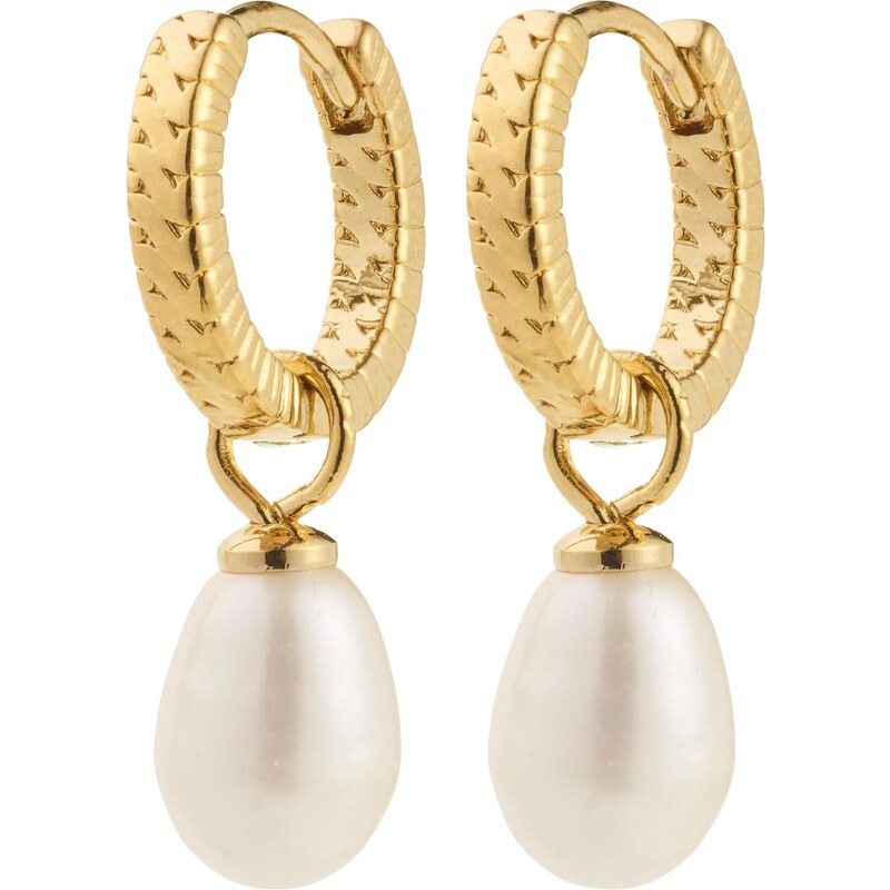 Pilgrim Náušnice Elliana zlatá / perlovo biela 64513391