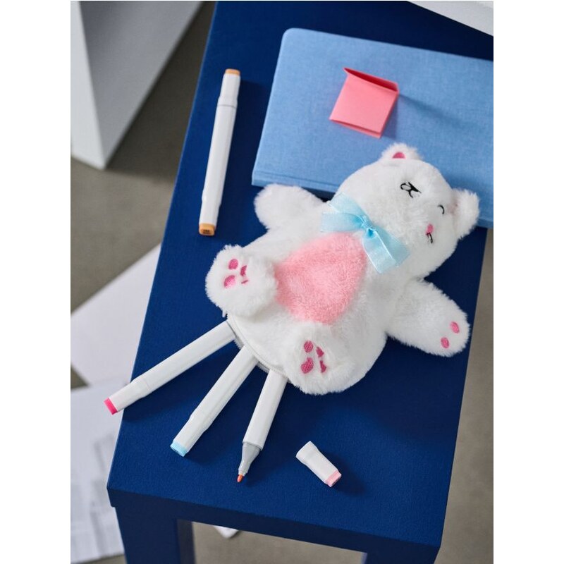 Sinsay - Plyšový peračník - biela 65762039