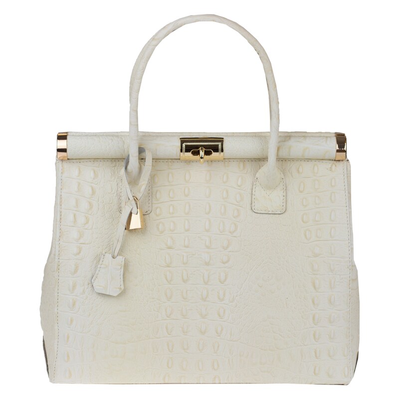 Béžová kožená talianska kabelka Laureta Beige Cocco NovaKabelka.sk 62554929