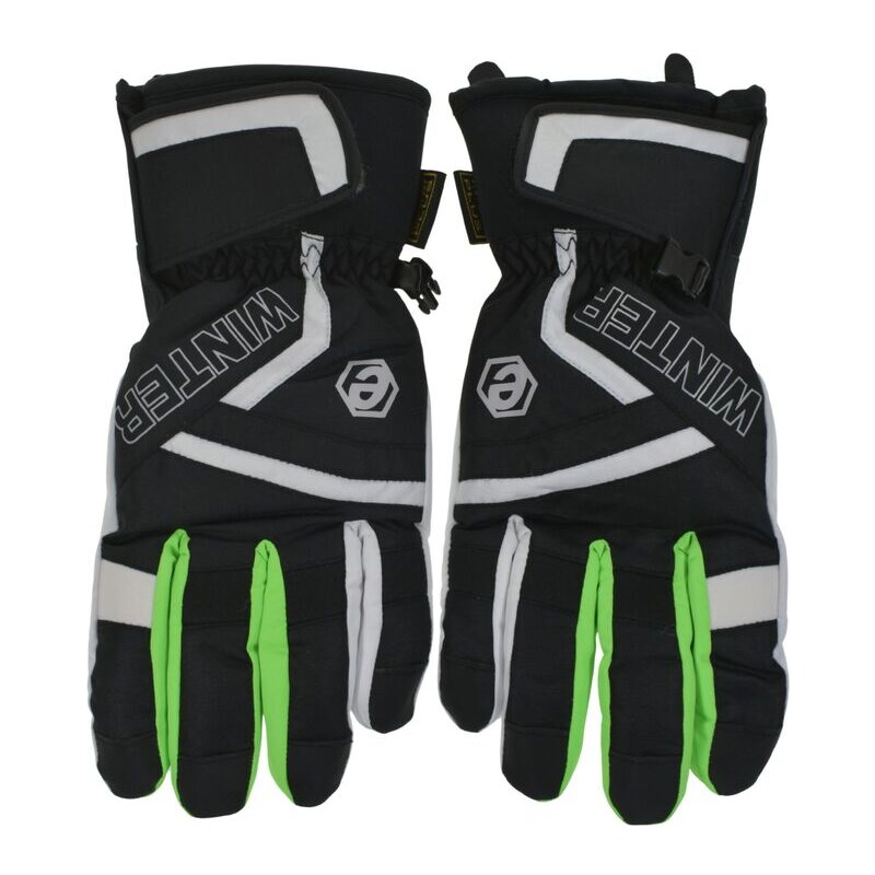 Pánske zeleno-čierne lyžiarske rukavice ECHT SOLDEN L-XL 64514991