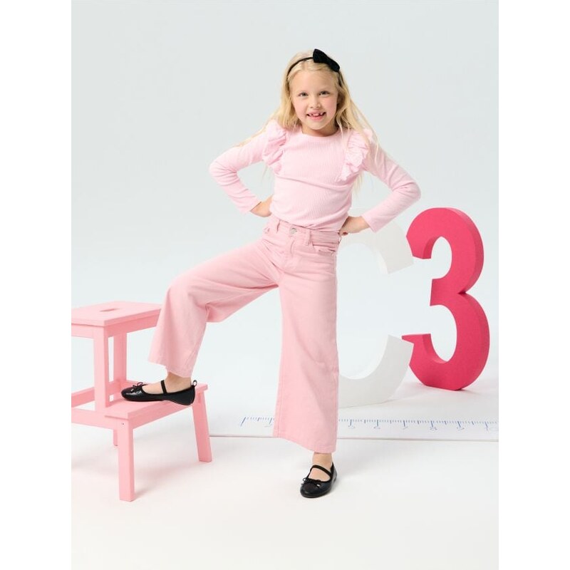 Sinsay - Tričko s dlhými rukávmi - pastelová ružová 65757405