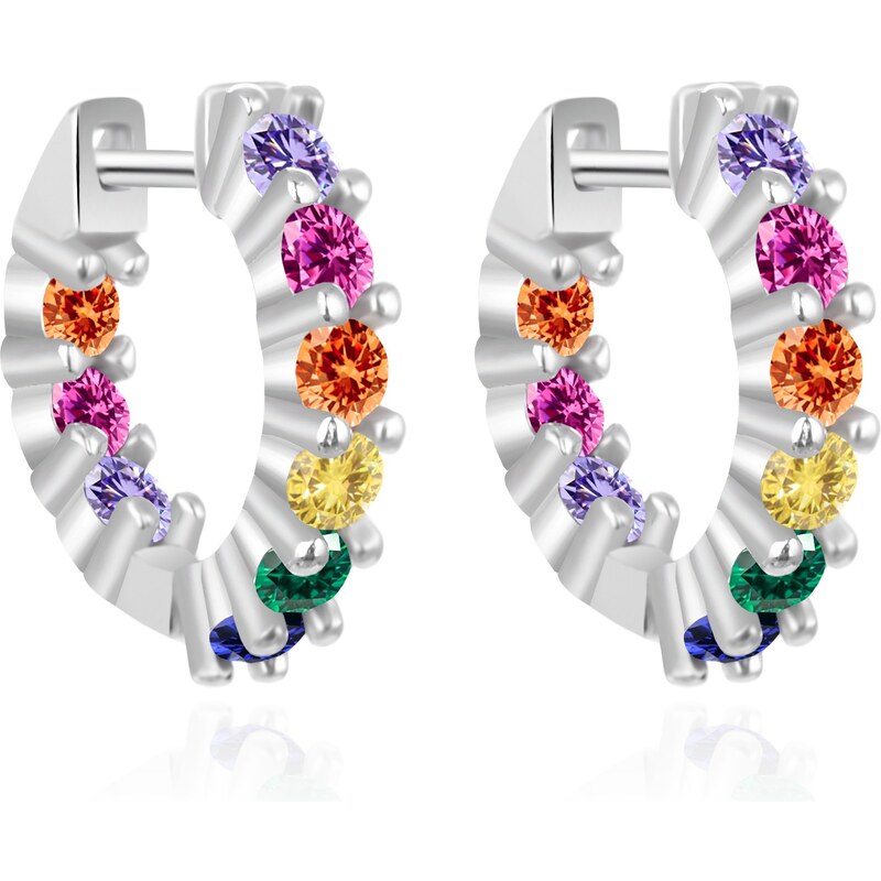 Agato Slušivé kruhové náušnice s farebnými zirkónmi AGT-E227KC 66588697