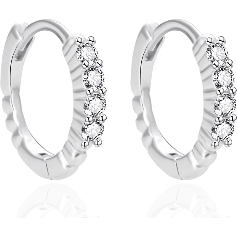 Agato Kruhové strieborné náušnice s čírymi zirkónmi AGT-E065KW 66595118