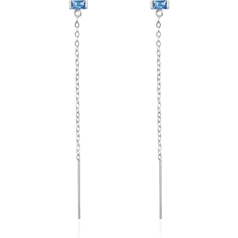Agato Dlhé strieborné náušnice s modrými zirkónmi AGT-E076PBL 66587548