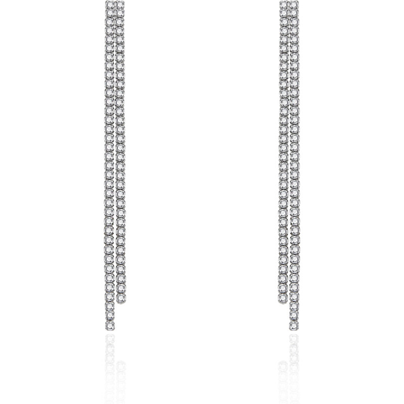 Agato Dlhé štrasové náušnice so zirkónmi AGT-E262PW 66579743