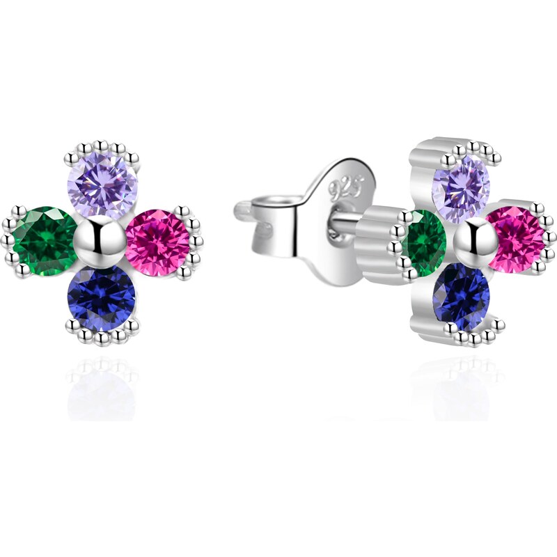 Agato Hravé strieborné náušnice s farebnými zirkónmi AGT-E208PC 66587074