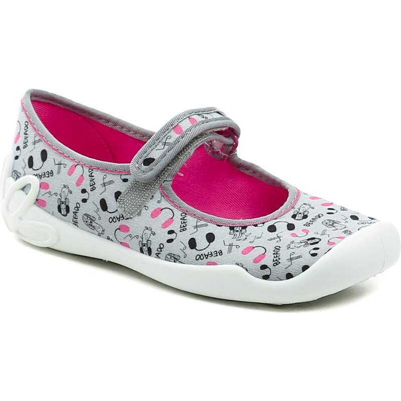 Befado 114y520 šedo ružové detské baleríny 64523491