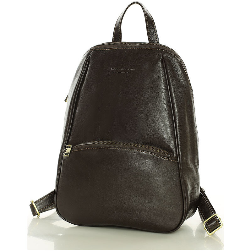 MARCO MAZZINI Tmavohnedý elegantný dámsky kožený batoh (vs78c) 64523800