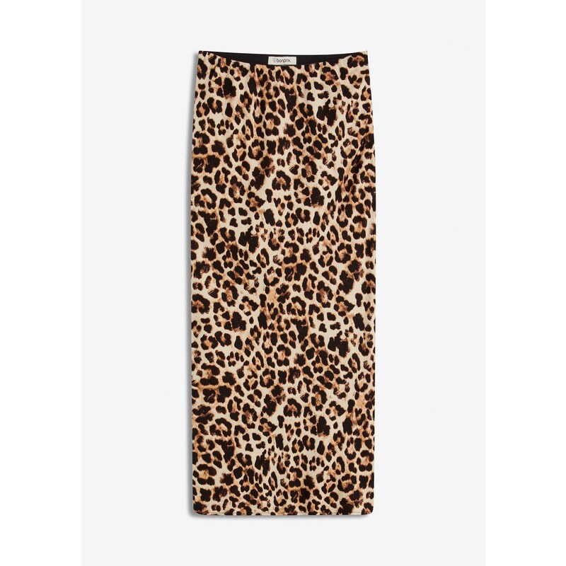 bonprix Midi sukňa z padavej viskózy, farba béžová 64523821