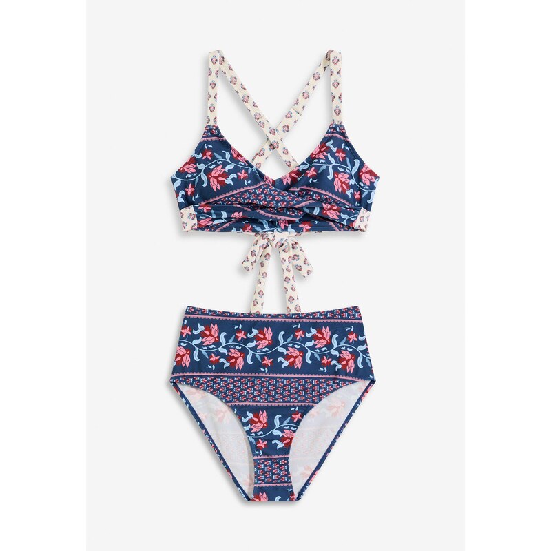 bonprix Bikiny (2-dielne), zavinovací vzhľad, farba modrá 64523836