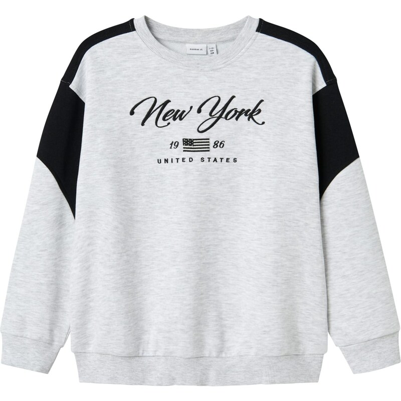 NAME IT Mikina NKMKERA svetlosivá / čierna 64529142