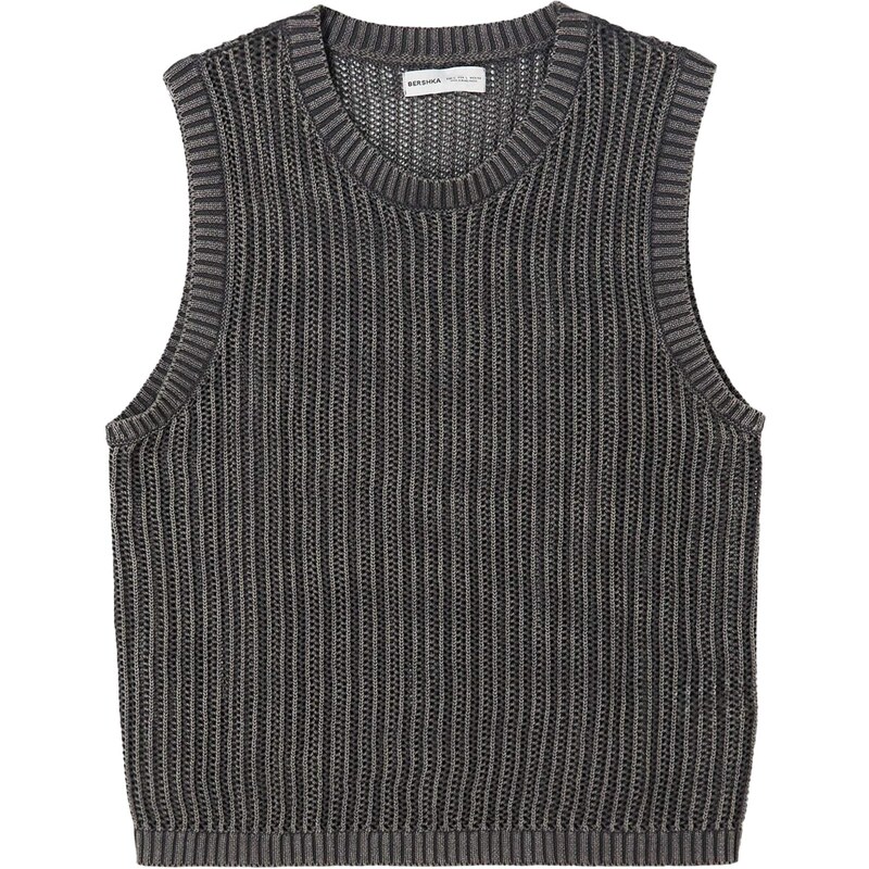 Bershka Tričko antracitová 65884844