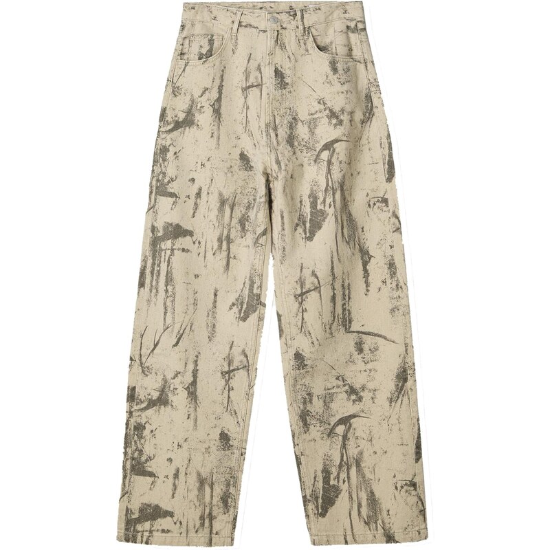 Bershka Džínsy tmavosivá / kaki 65884881