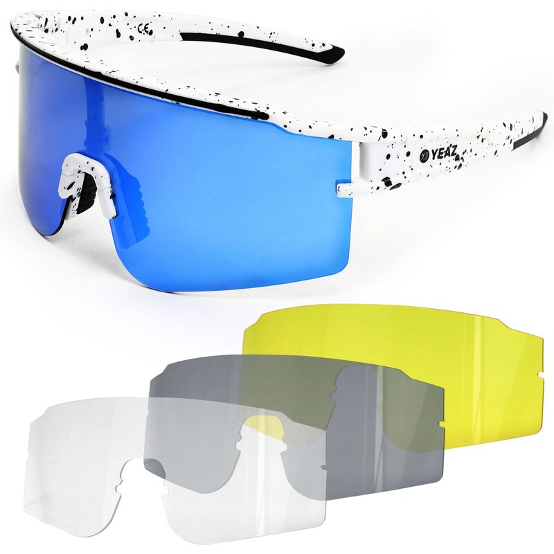 YEAZ Športové slnečné okuliare Sunthrill modrá / limetková / tmavosivá 64563785