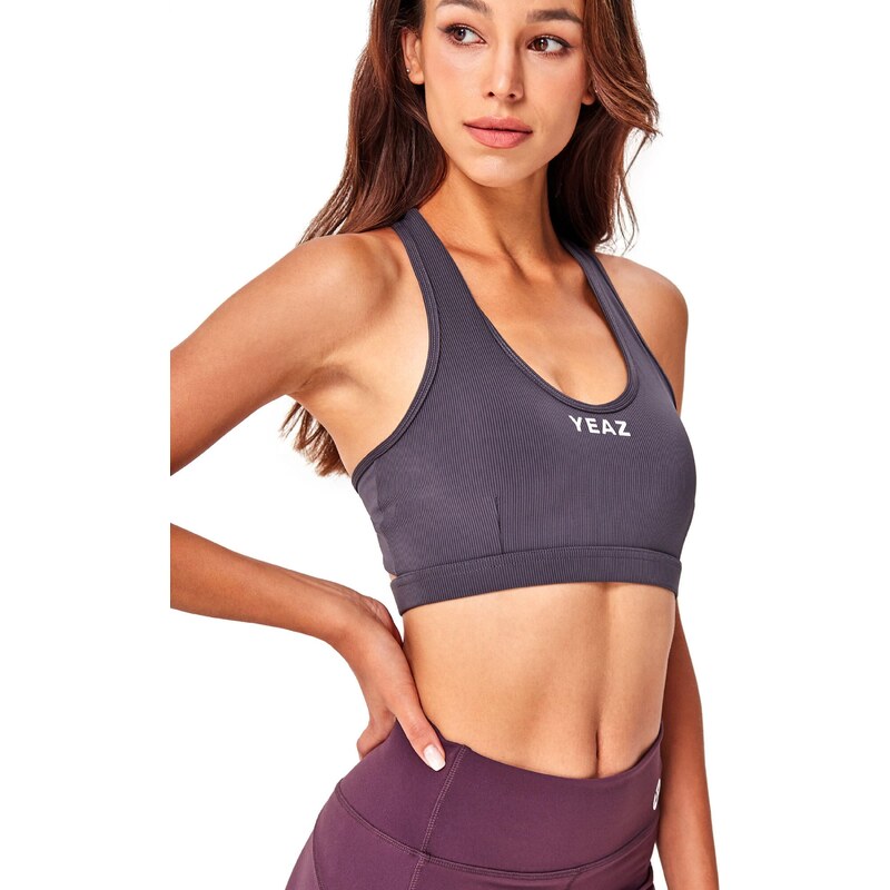 YEAZ Športový top Attitude čadičová / biela 65215927