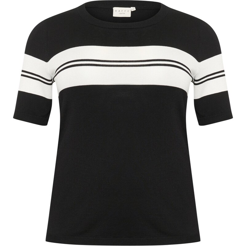 KAFFE CURVE Sveter KCLizzy čierna / biela 65879900