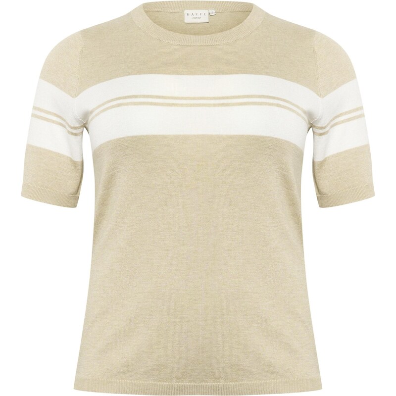 KAFFE CURVE Sveter KClizzy béžová melírovaná / biela 65879912