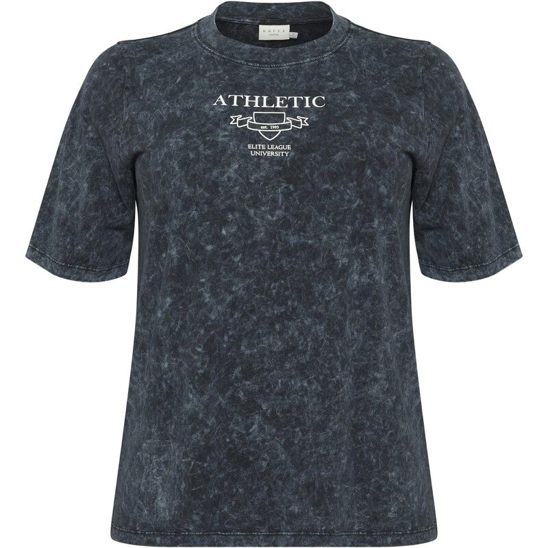 KAFFE CURVE Tričko KCTasha svetlosivá / čierna / šedobiela 65879915