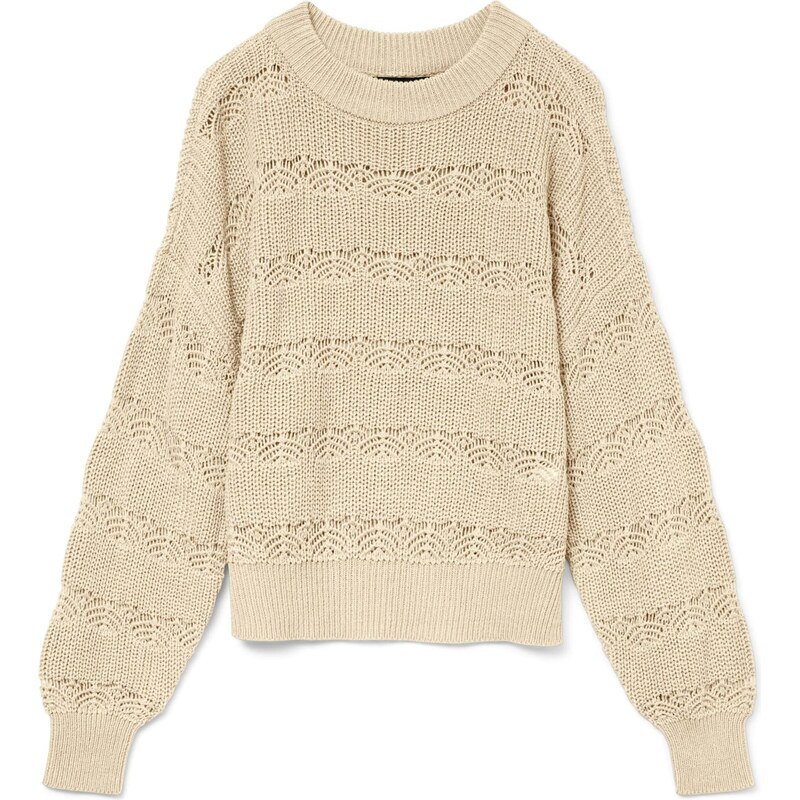 VERO MODA Sveter VMLONA béžová 65884816