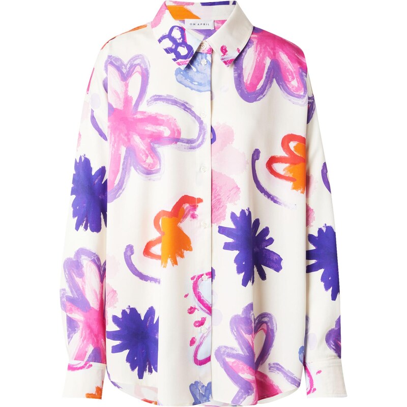 OH APRIL Blúzka Melina fialová / oranžová / svetloružová / biela 65884864