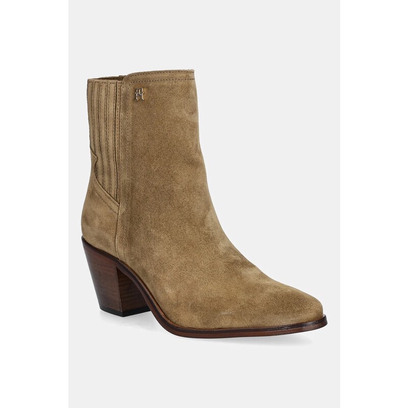 Semišové topánky Tommy Hilfiger WESTERN MID HEEL SUEDE CHELSEA 64530839