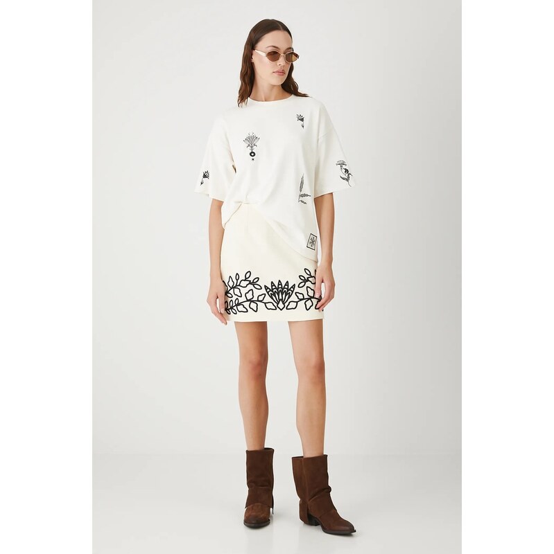 Sukňa s prímesou ľanu Medicine 66513527