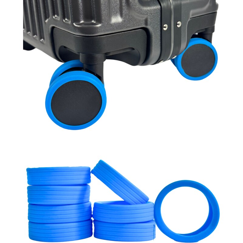 Ochranné silikónové návleky na dvojité kolieska kufra BERTOO - 8 kusov 64531203