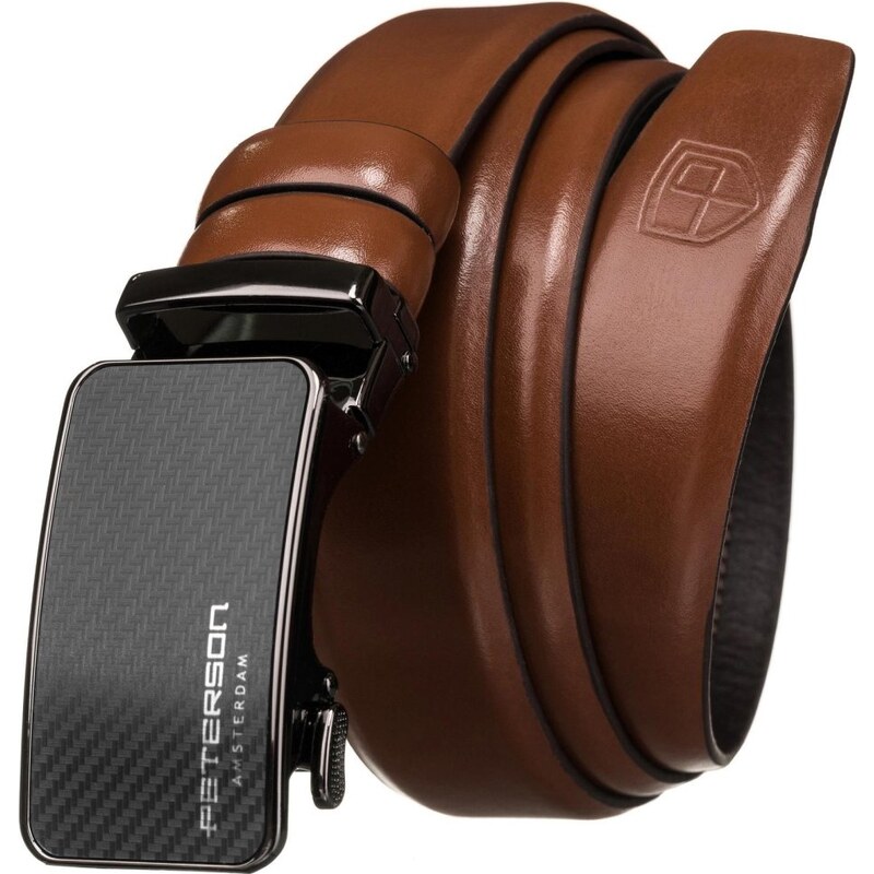 PETERSON Pánsky kožený opasok PETERSON PTN 2A002 hnedý 64538438