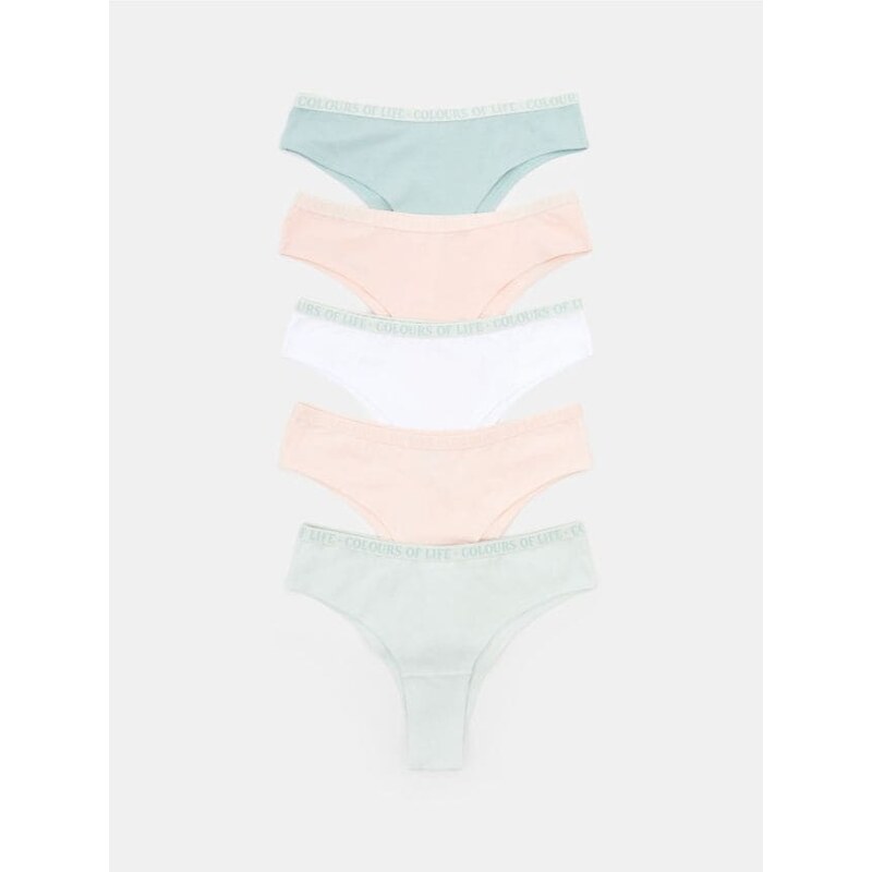 Sinsay - Súprava 5 brazílskych nohavičiek - viacfarebná 65756606