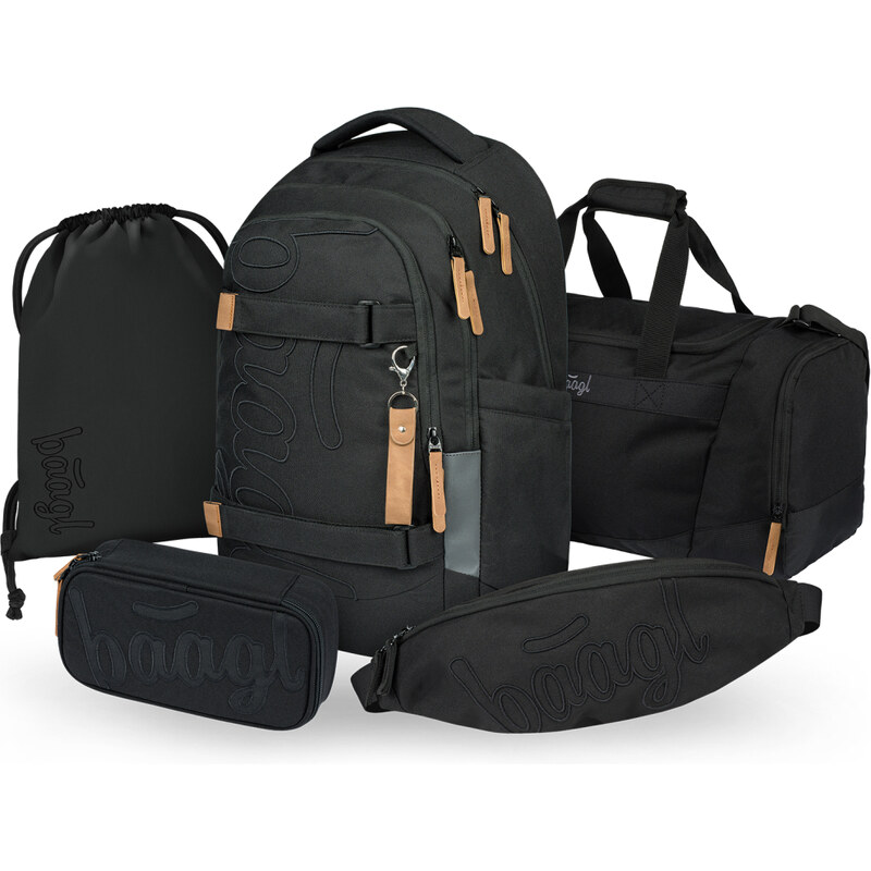 BAAGL SET 5 Skate max Darkness: batoh, penál, sáček, sportovní taška, 68553620