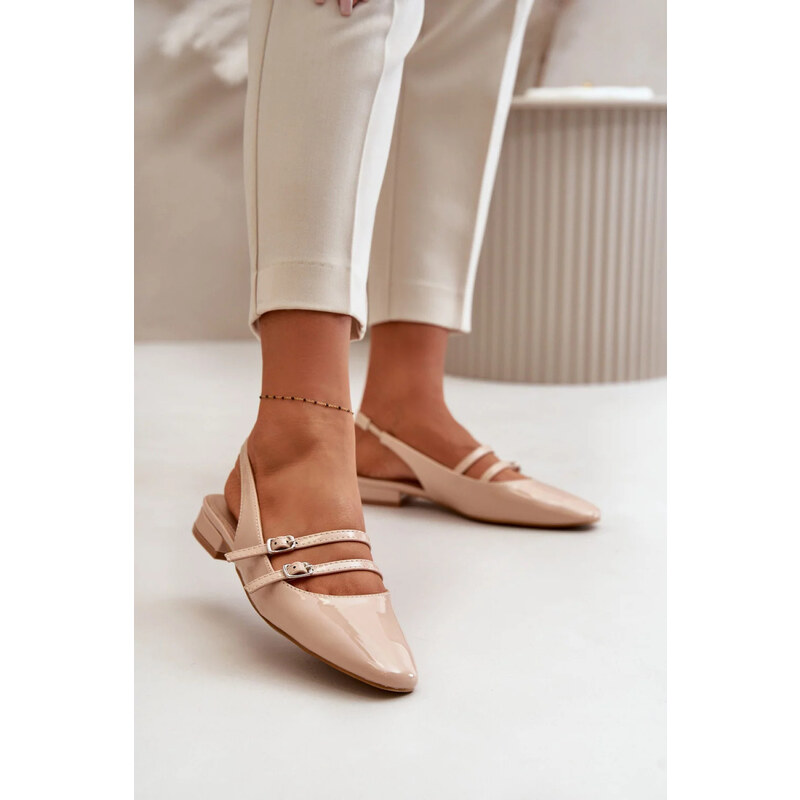 SWEET SHOES Balerínky YK-05 béžové - Krok vo veľkom štýle 64541568