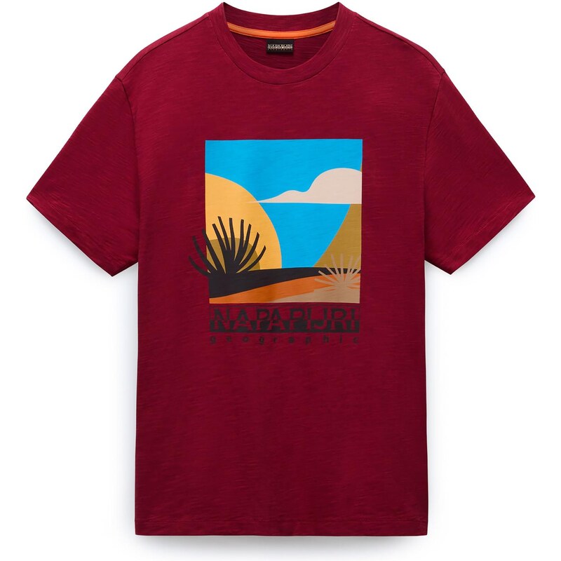 NAPAPIJRI Tričko S-Arbia modrá / oranžová / tmavočervená / biela 64547699