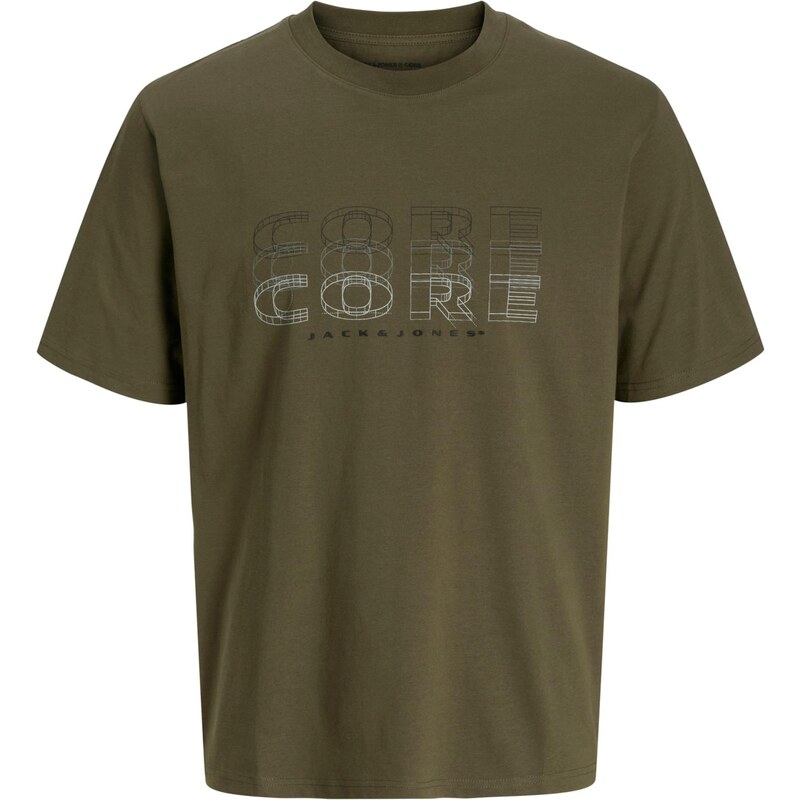 JACK & JONES Tričko JCOFUSION olivová / čierna / biela 64547864